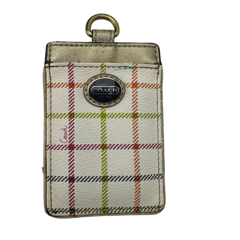 Coach Multicolor Plaid Women's ID and Badge Holder